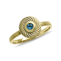 Ring Wave 585 Gelbgold blauer Topas 3 mm fac