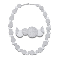 Collier Dots Silber-hell Disk 50 cm