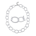 Collier Dots Silber hell oval