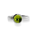 Ring Silber Strandcores Peridot 7 mm rund cab