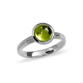 Ring Silber Strandcores Peridot 7 mm rund cab