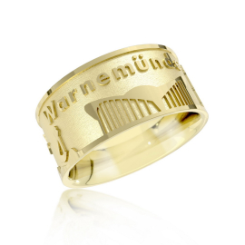 Ring Stadt Warnemünde 585 Gelbgold 10 mm breit