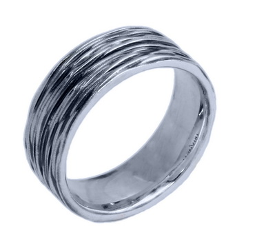 Ring Crease Silber oxydiert Breite 8 mm