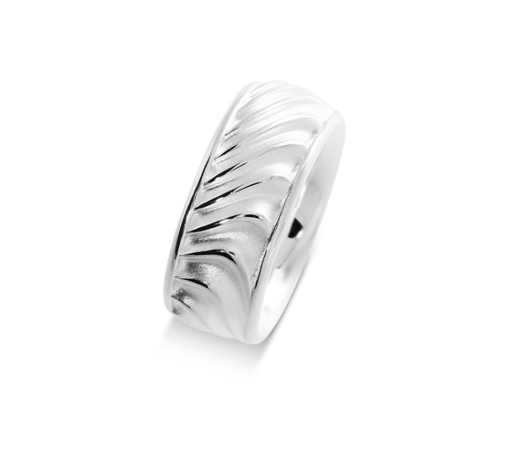 Ring Waves 8 mm Silber