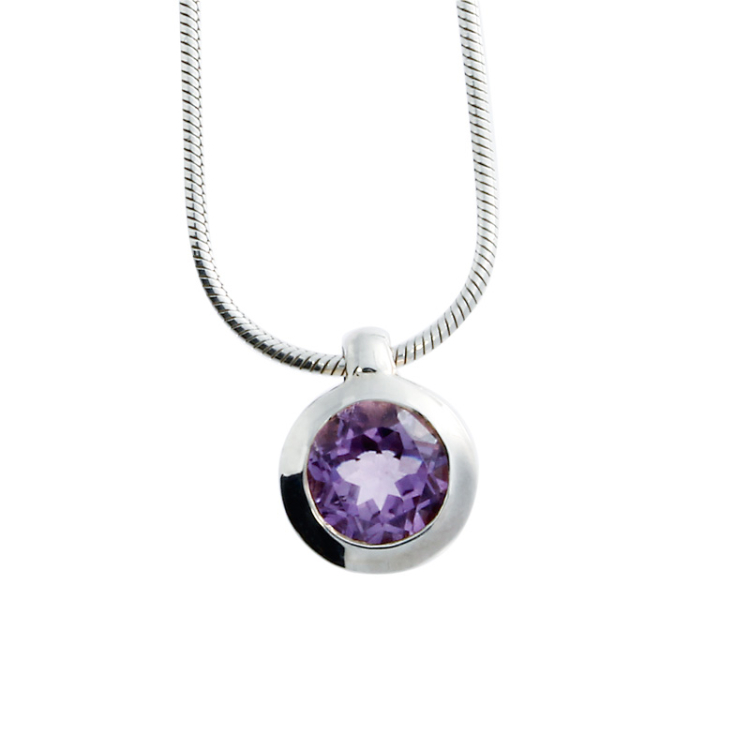 Anhänger si Amethyst 7mm rund