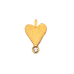 PENDANT GOLD K14-SILVER CHAIN 925 Heart Zirkonia