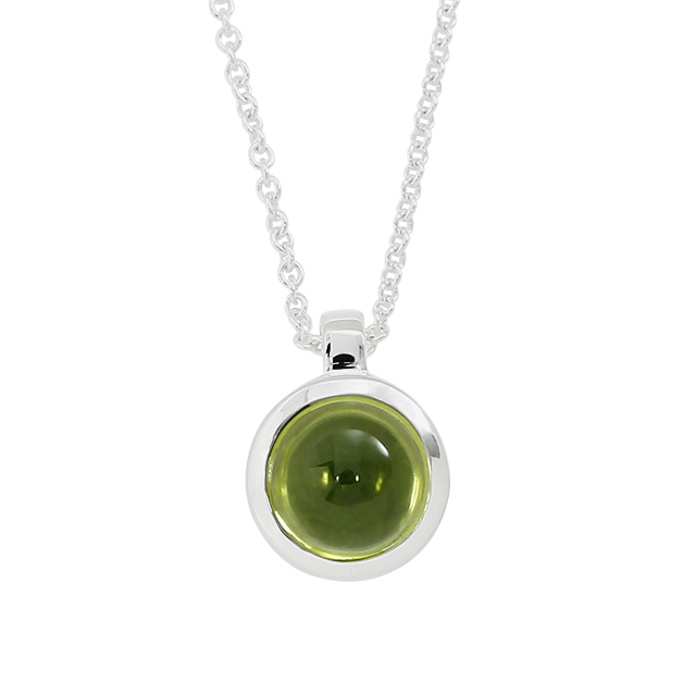 Anhänger Silber Peridot 7 mm cab inkl. Kette