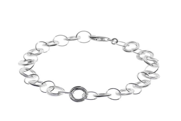 Armband Silber 925 Crease Kreise  Länge 19 cm