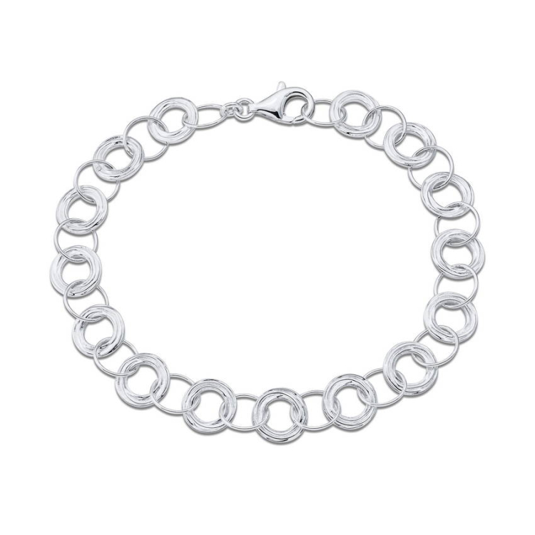 Armband Silber 925 Crease Kreise  Länge 19 cm