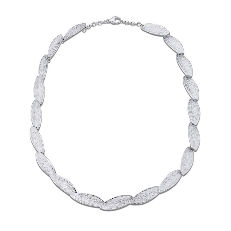 Collier Crease Silber hell Wellenspiel Länge 45 cm mit Verlängerung