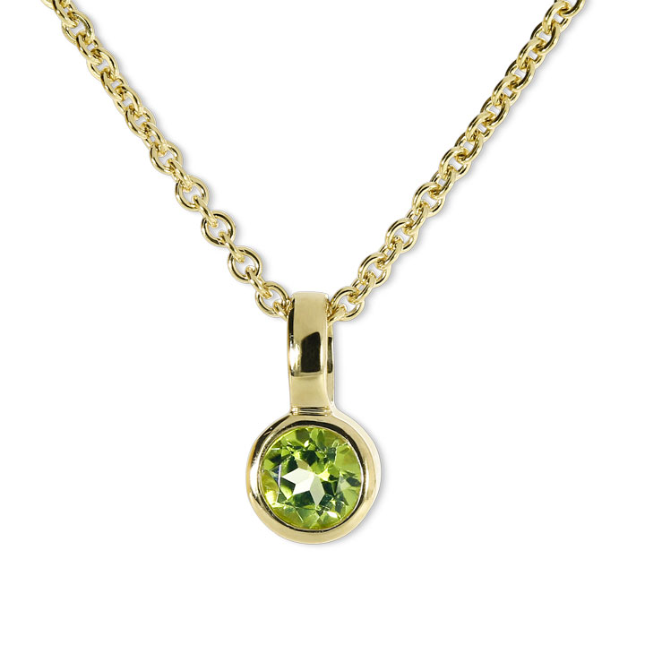 Anhänger 585 Gelbgold  Peridot 3,5 mm fac  ohne Kette 