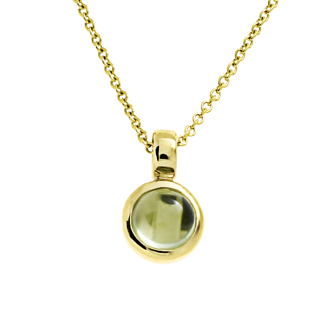 Anhänger Gold 585  Peridot 4 mm cab, ohne Kette