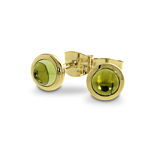 Ohrstecker Gold 585  Peridot 4 mm cab