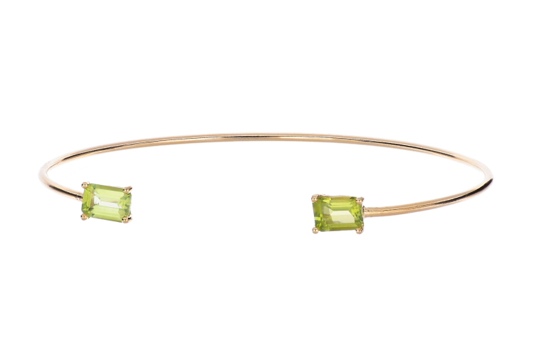 Armreif Silber /goldplattiert Peridot