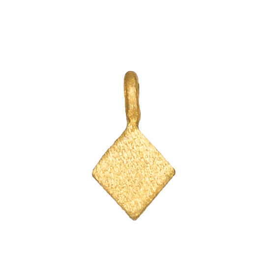 PENDANT GOLD K14- SILVER CHAIN 925 Quadrat hängend