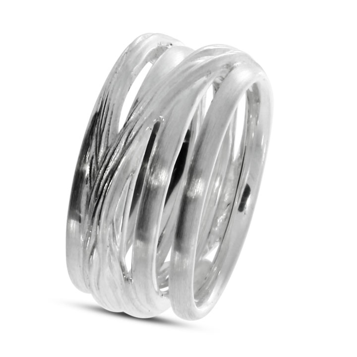 Ring Crease-Bondage No5 Silber Ringweite 62