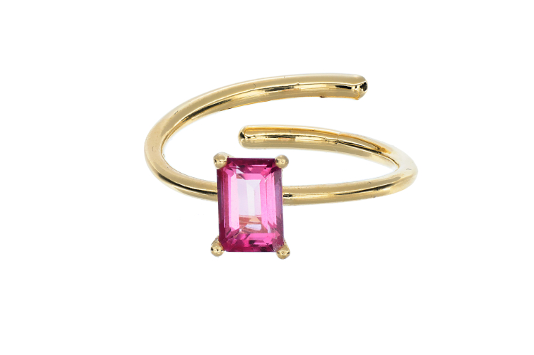 Ring Silber /goldplattiert Rosa topas