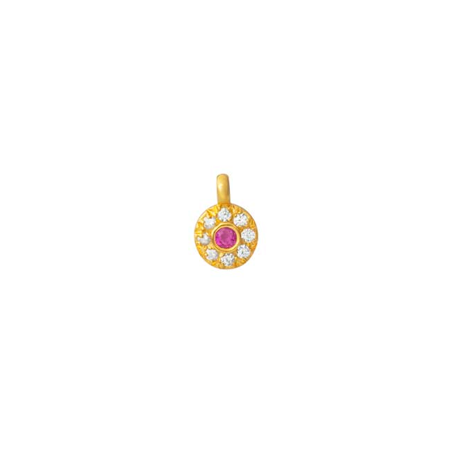 PENDANT GOLD K14 RUBY/DIAMOND/SI-H/0,036ct