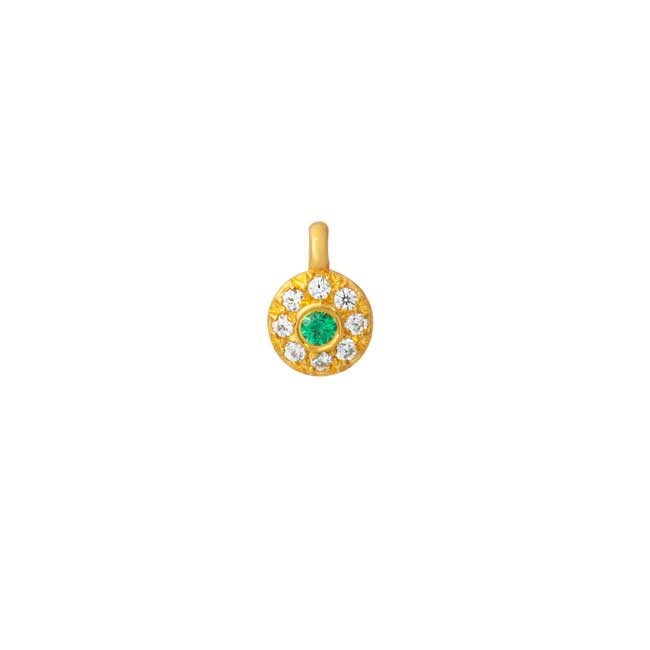 PENDANT GOLD K14 TSAVORITE/DIAMOND/SI-H/0,036ct